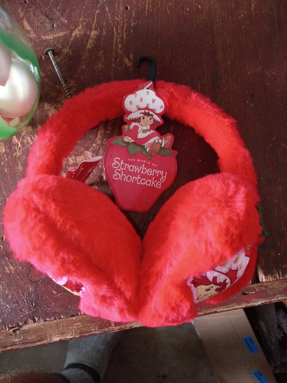 Red Plush Earmuffs Strawberry Shortcake